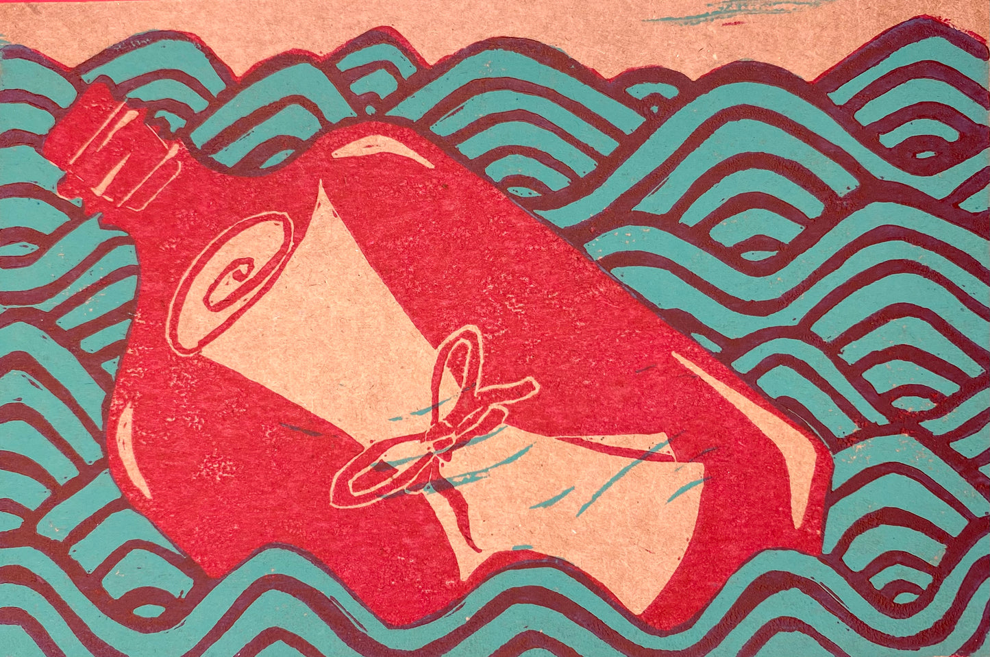 Postcard Of The Month - Message In a Bottle (2 Tone)